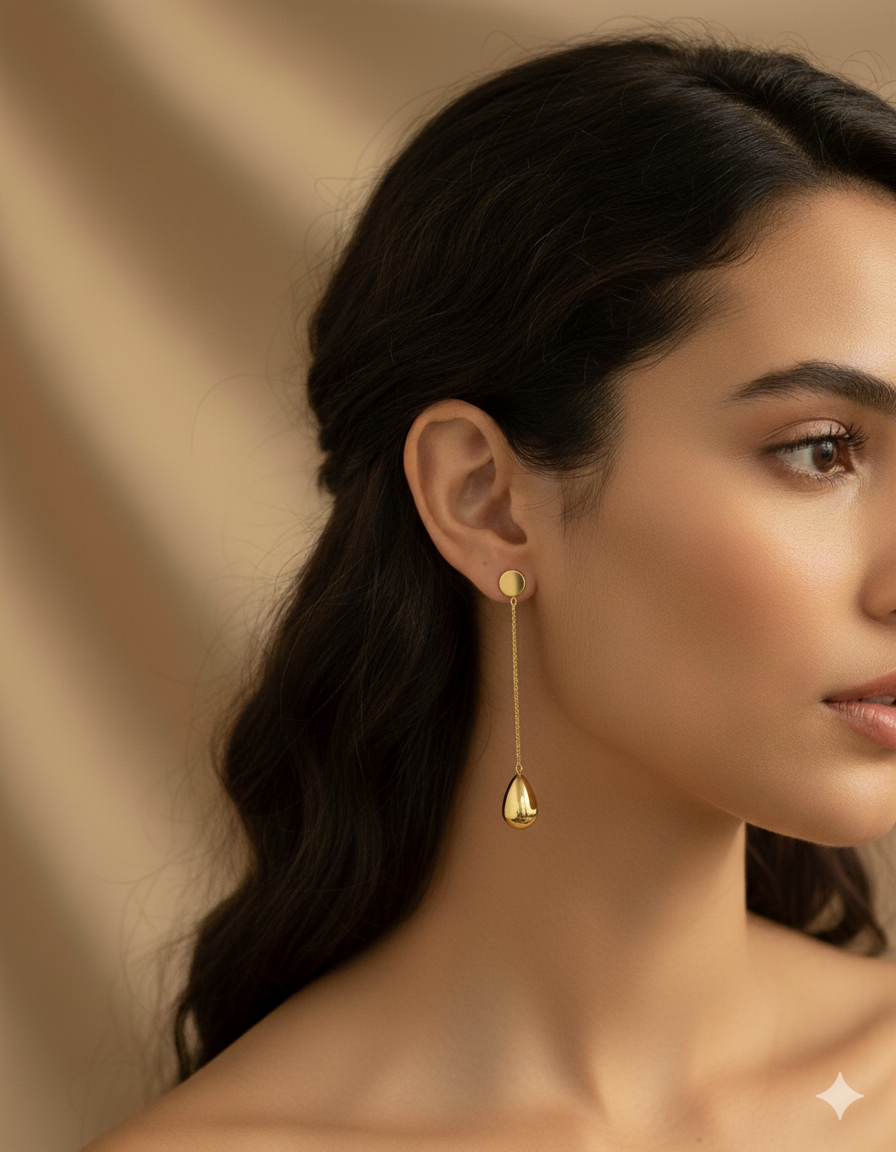 Liquid Gold - Teardrop Dangle Earrings