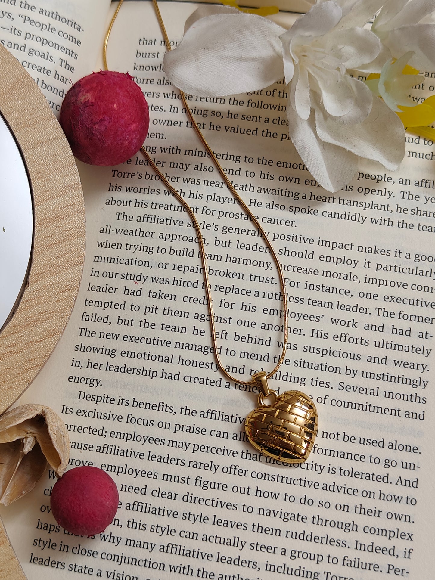 The Matelassé Heart - Textured Gold Pendant Necklace