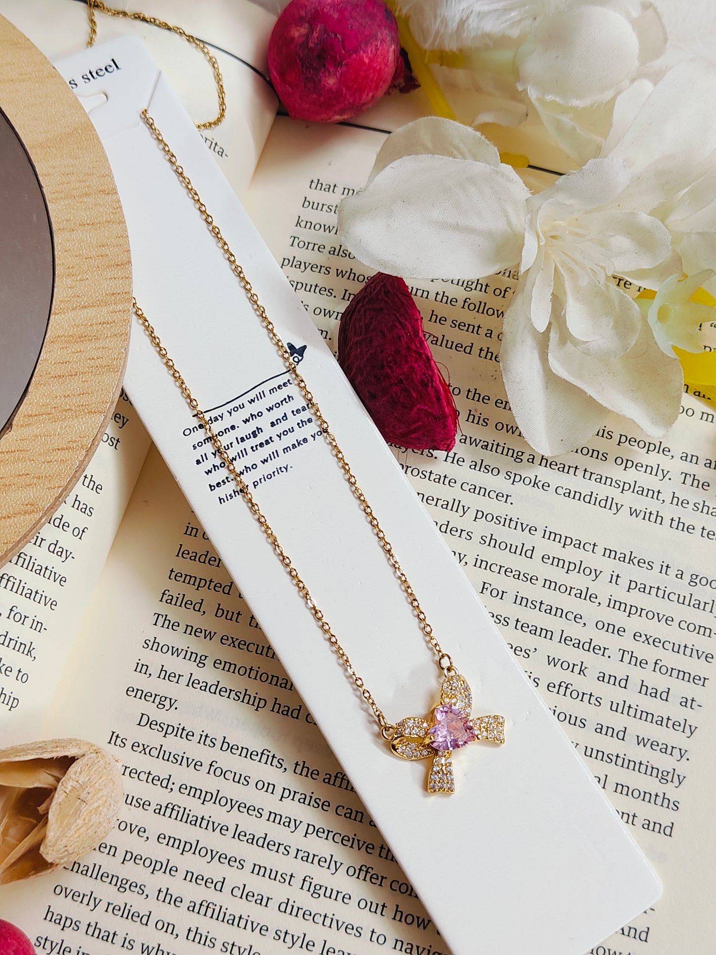 Papillon Dream - Pink Heart Butterfly Necklace