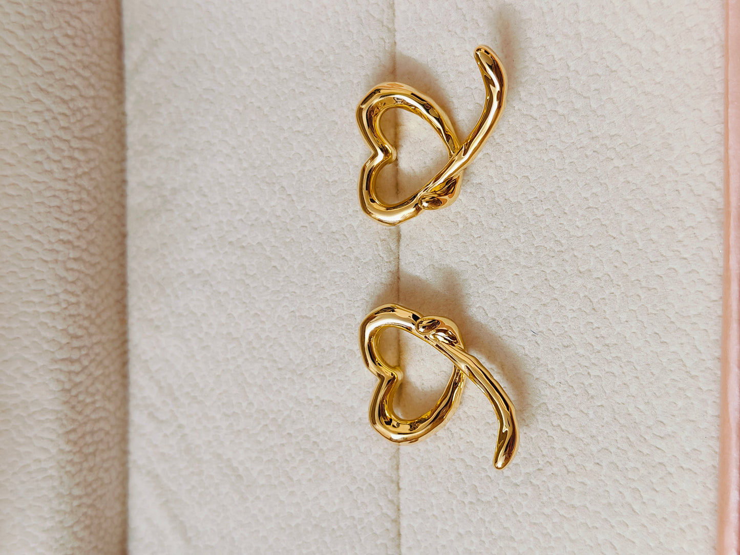 Bold Gold Abstract Heart Earrings