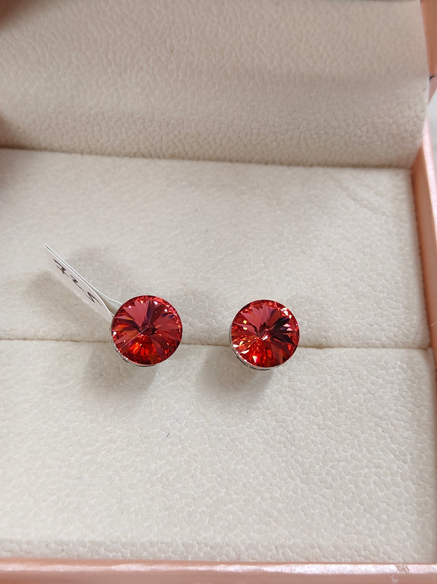 Crimson Flare - Bold Ruby Red Crystal Studs