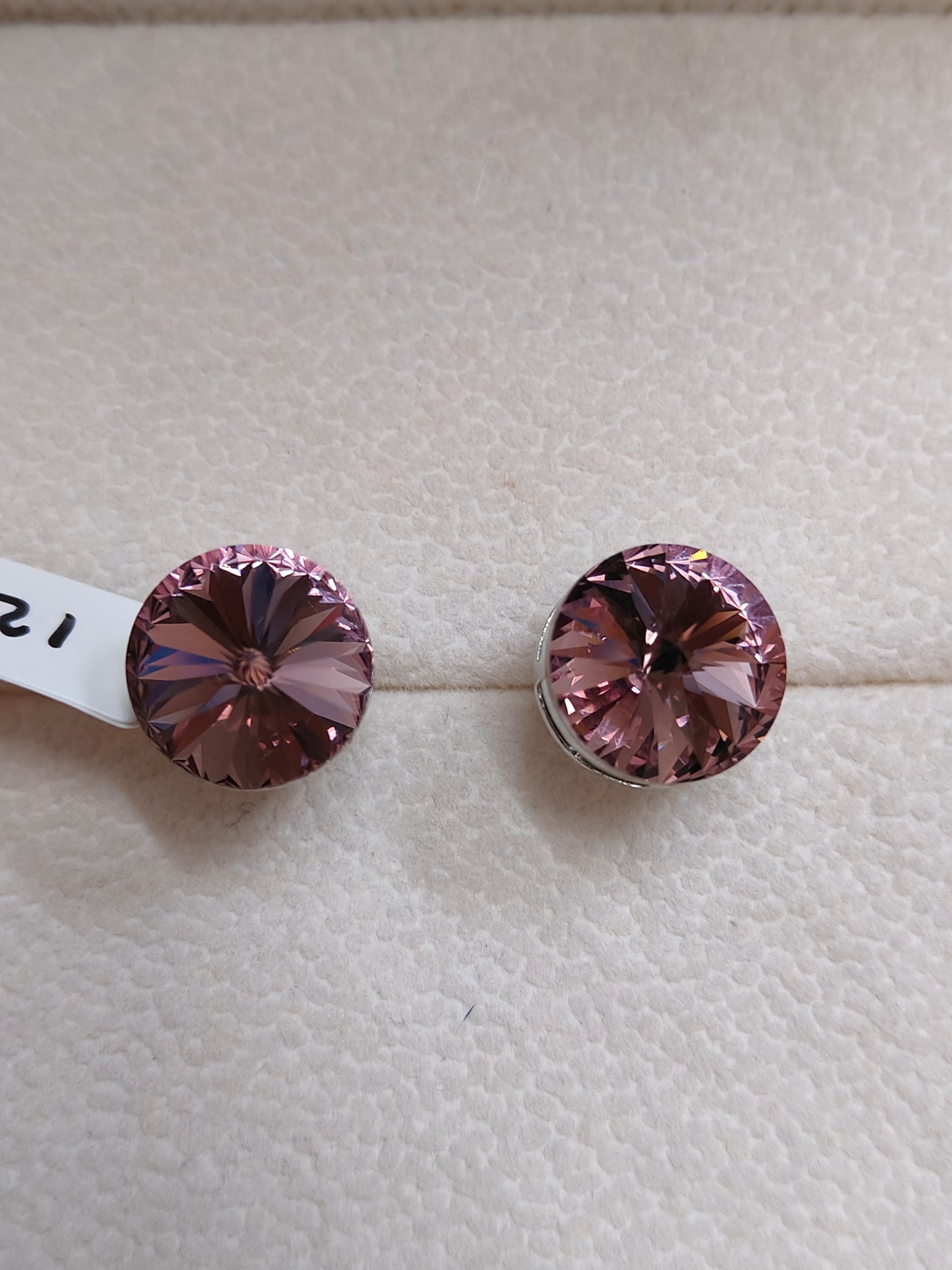 Blushing Petal - Soft Rose Pink Crystal Studs