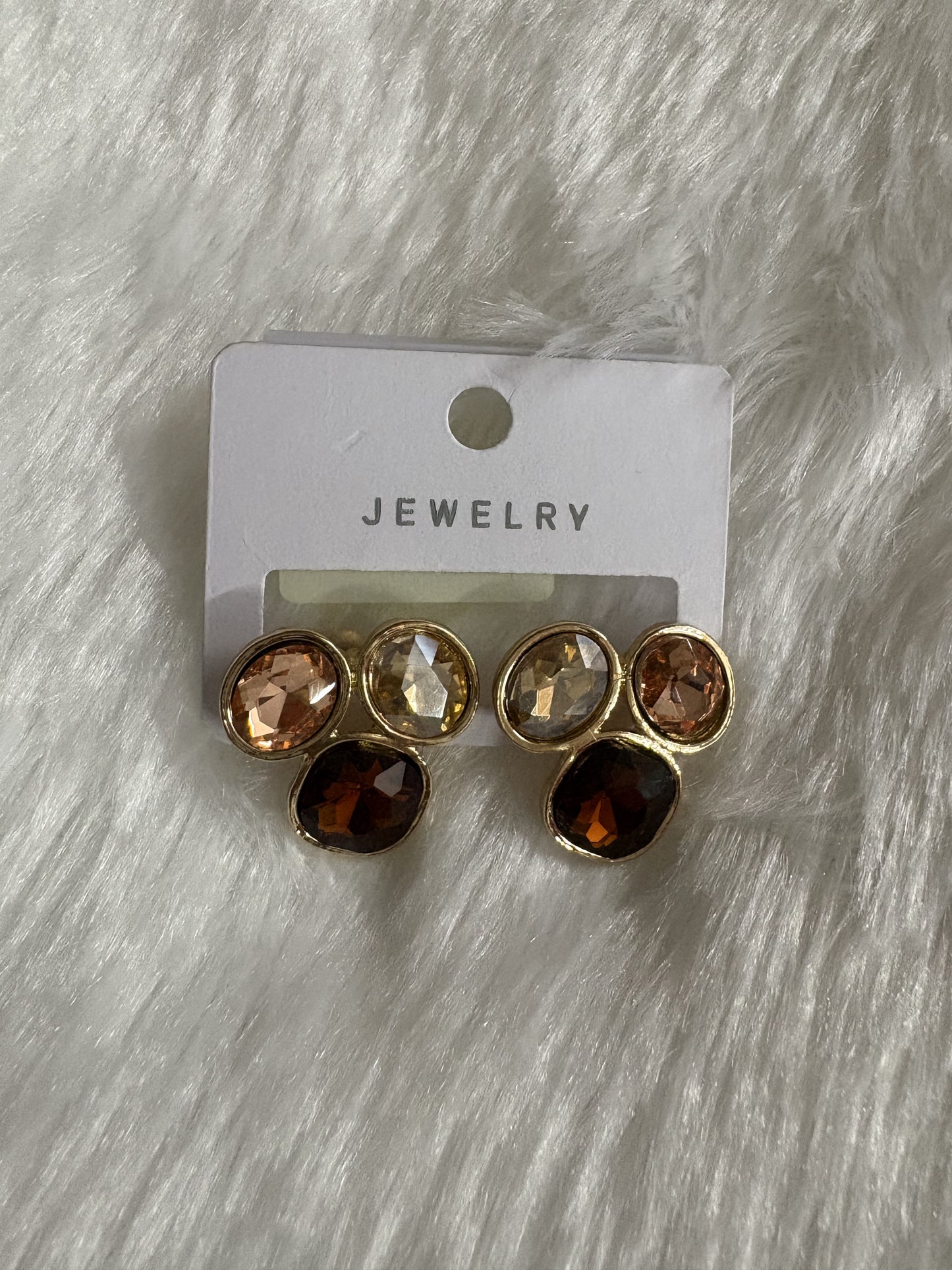Earthy Toned Crystal Cluster Studs