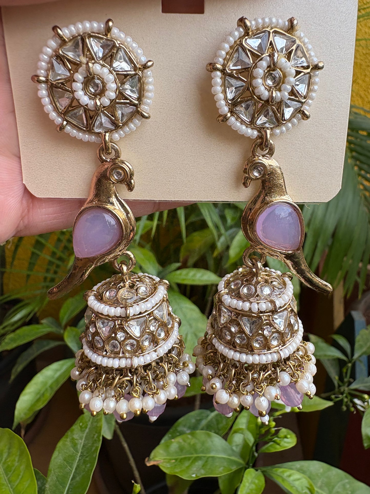 Lavanya Amethyst Jhumkas