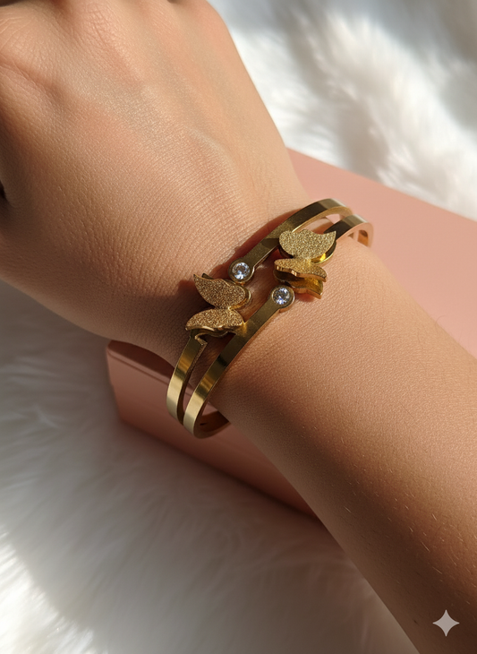 Golden Flutter Butterfly Bracelet