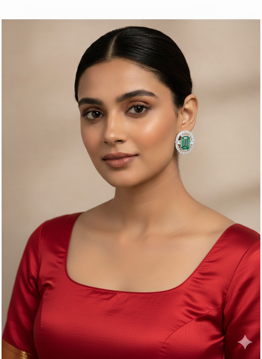 Emerald Radiance Stud Earrings