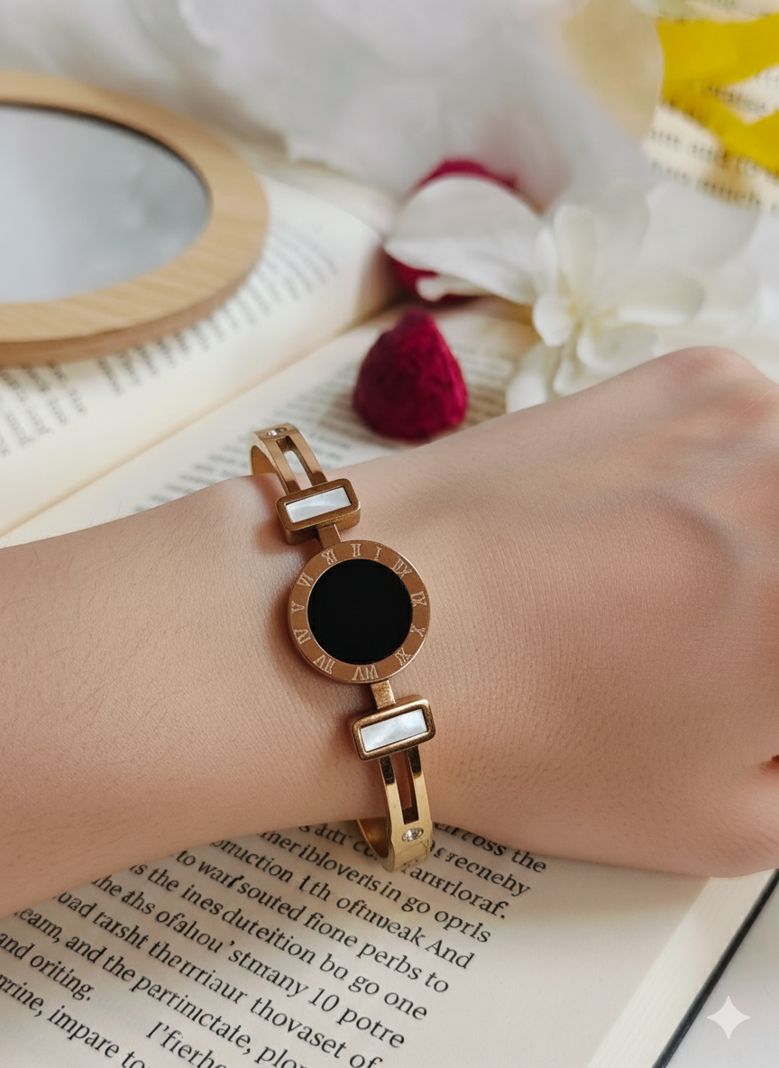 Timeless Roman Numeral Cuff Bracelet