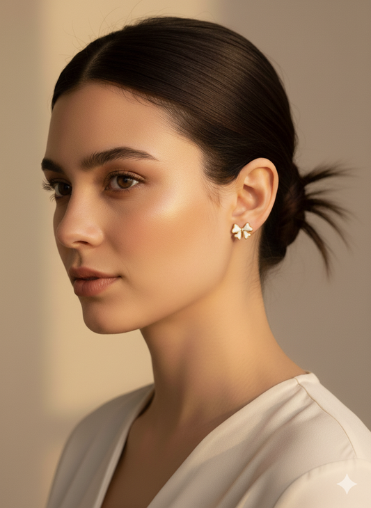 Golden Bow Design Studs