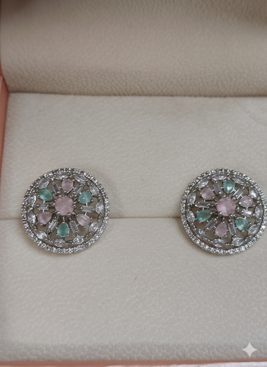 Pastel Mosaic Cluster Studs