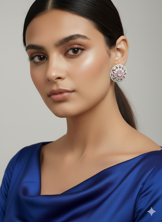 Blushing Bloom Crystal Studs