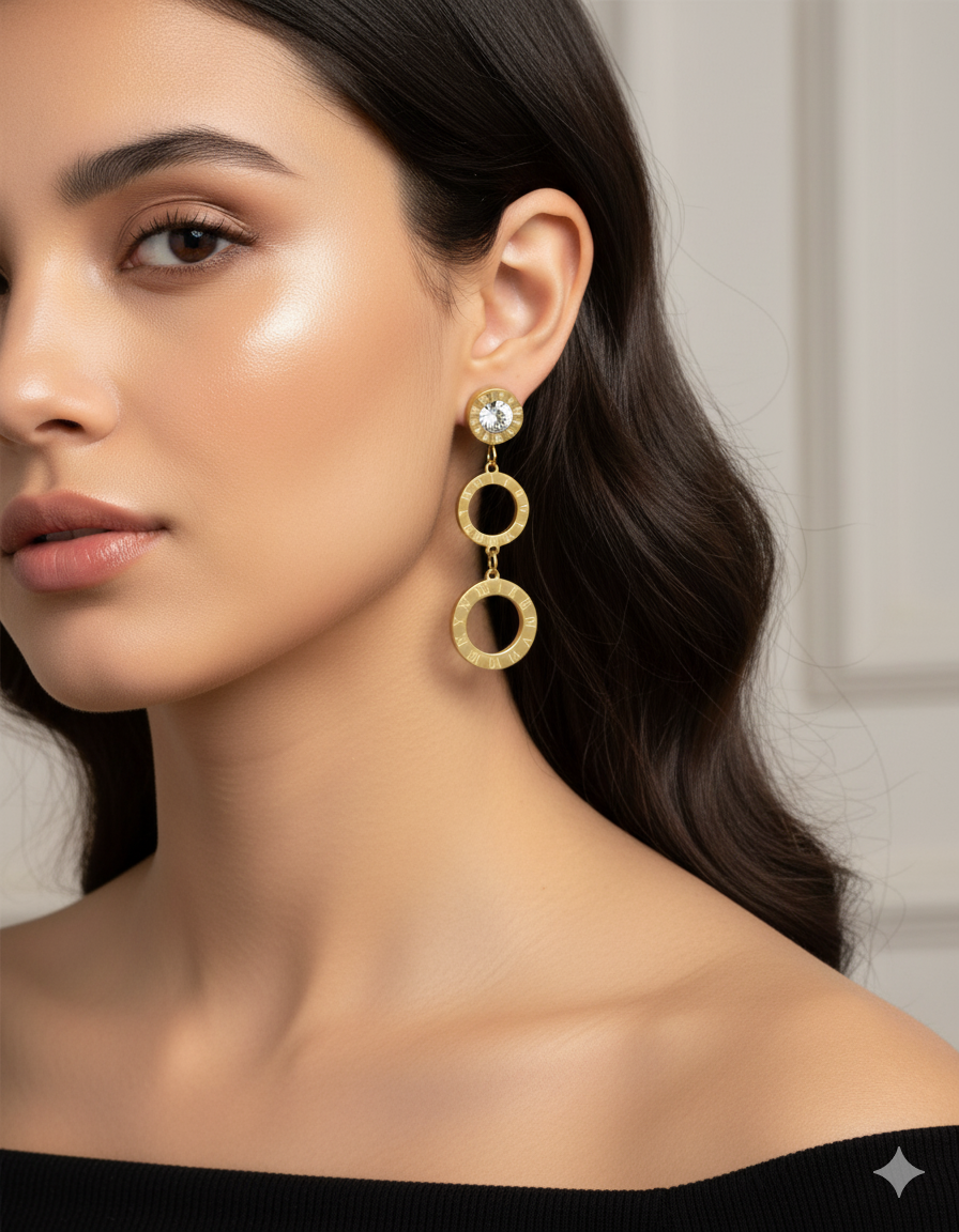 Statement Roman Numeral Dangle Earrings