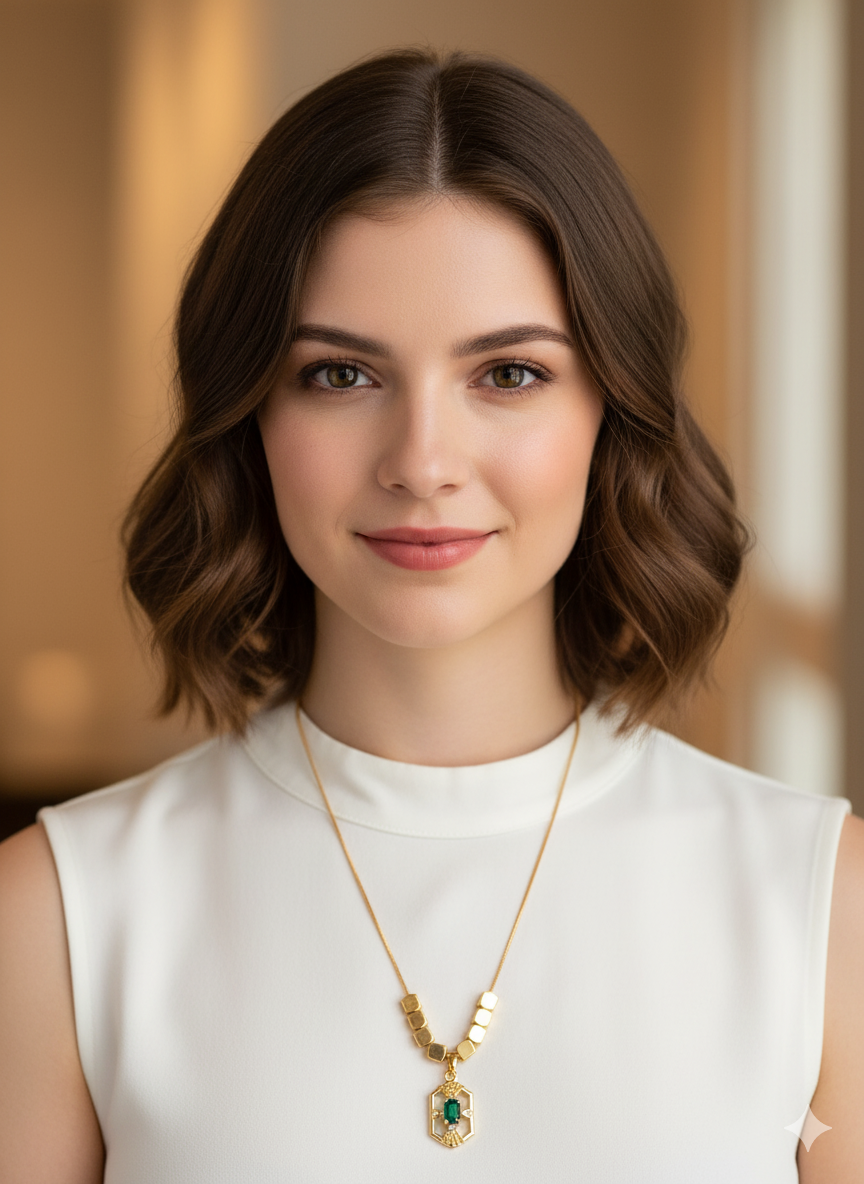 The Gatsby - Emerald Green Art Deco Necklace