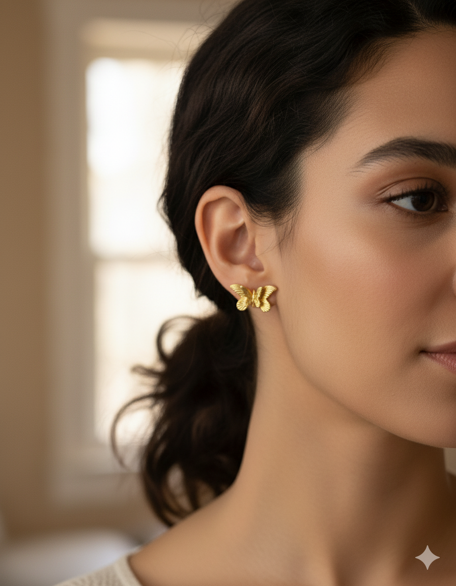 Fluttering Dreams - Butterfly Stud Earrings