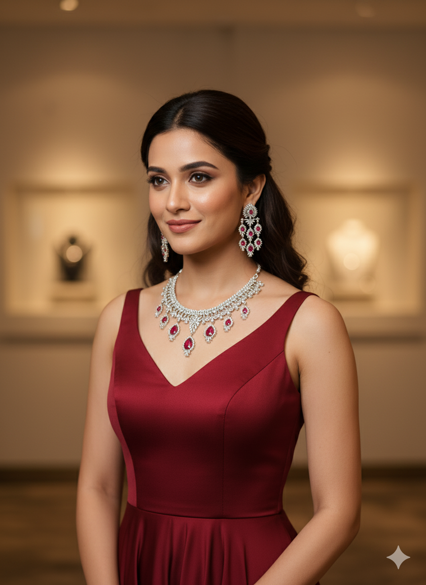 Diamond and Ruby Gala Jewelry Set