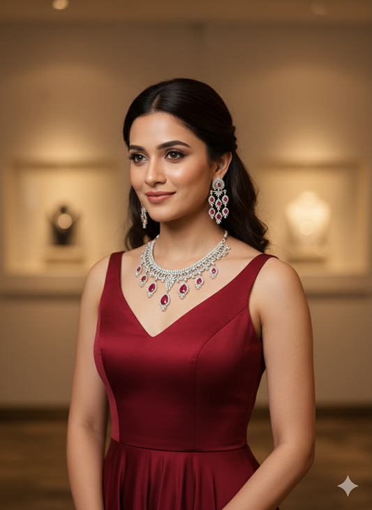 Diamond and Ruby Gala Jewelry Set