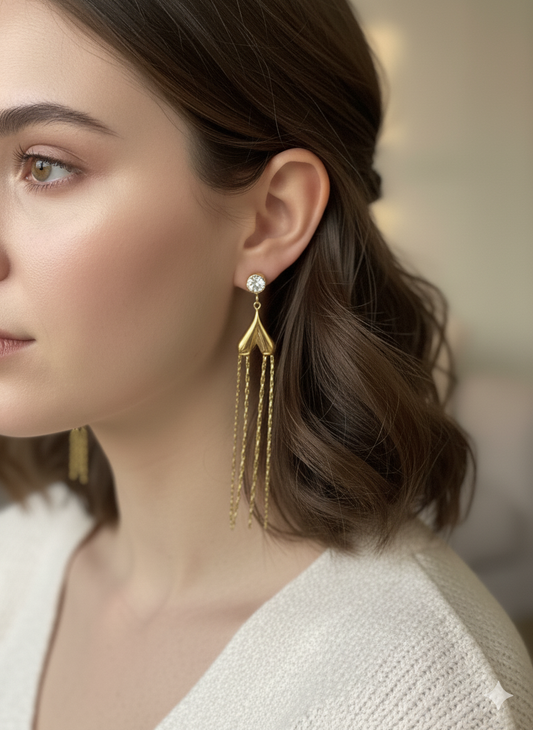 Waterfall Chain Dangle & Crystal Earrings