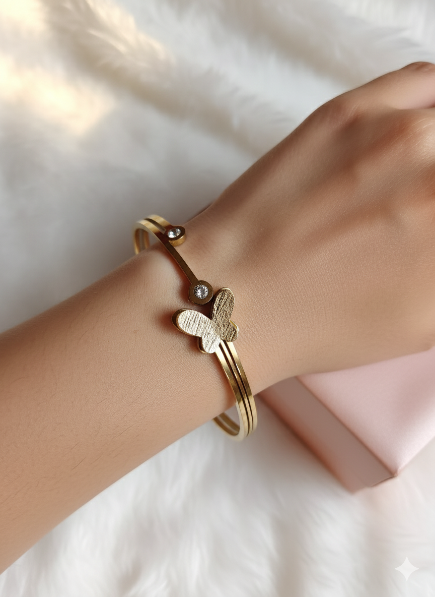 Whimsical Butterfly Cuff Bracelet