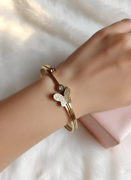 Whimsical Butterfly Cuff Bracelet