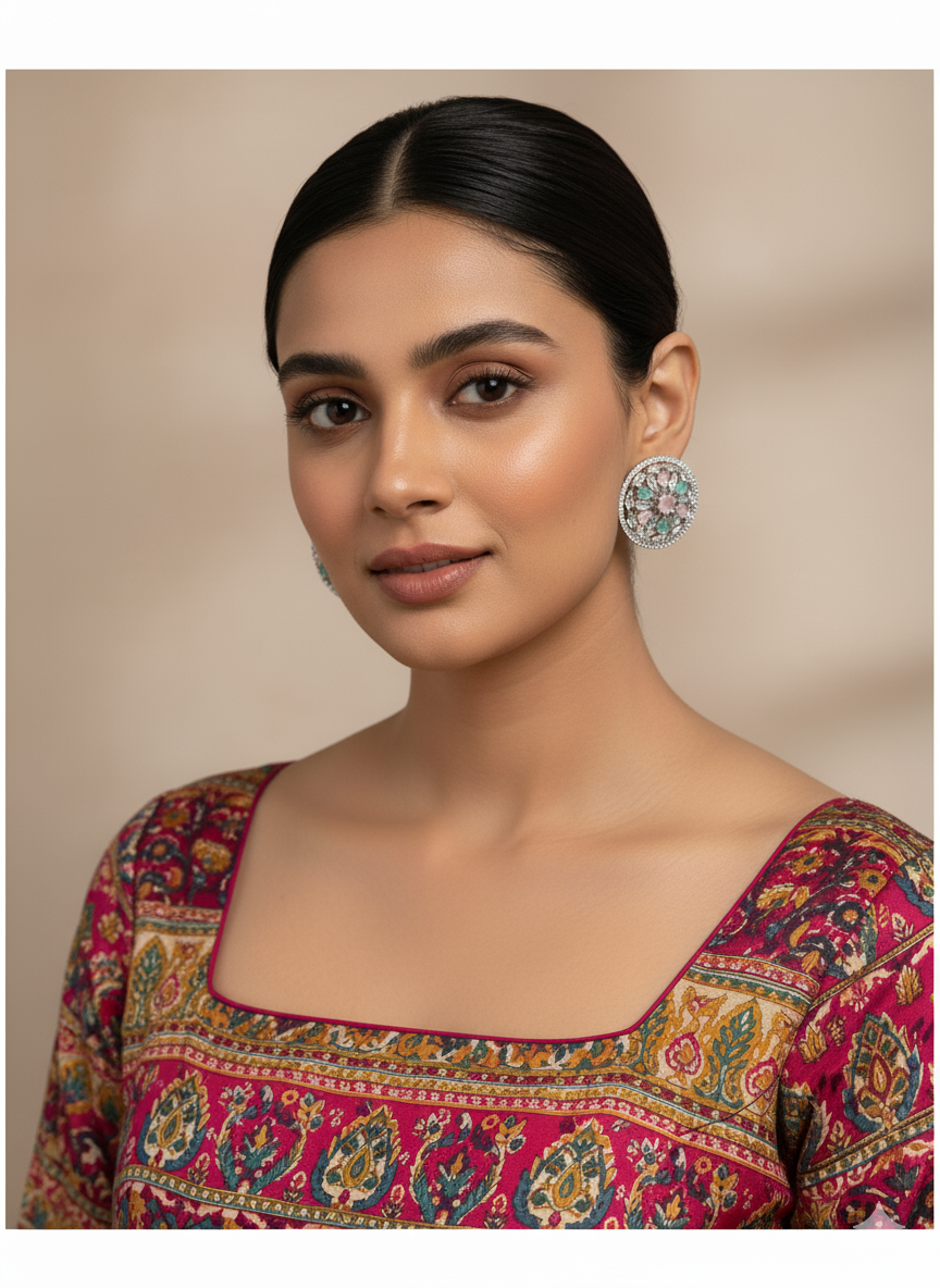 Pastel Mosaic Cluster Studs