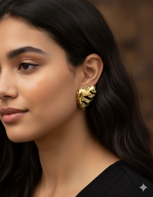 Wild Heart - Pave Stud Earrings