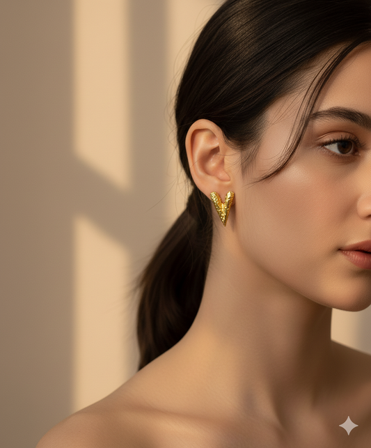 Apex - Bold Abstract Heart Stud Earrings