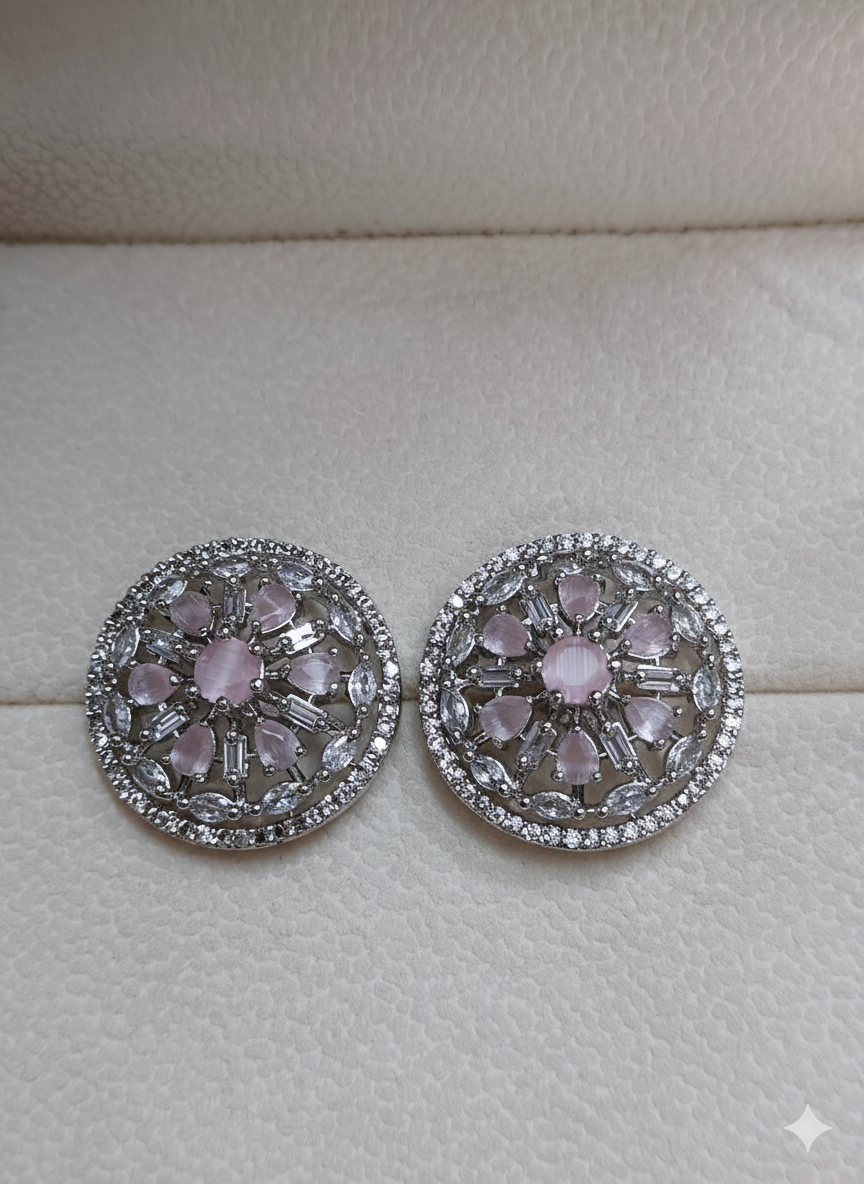 Blushing Bloom Crystal Studs