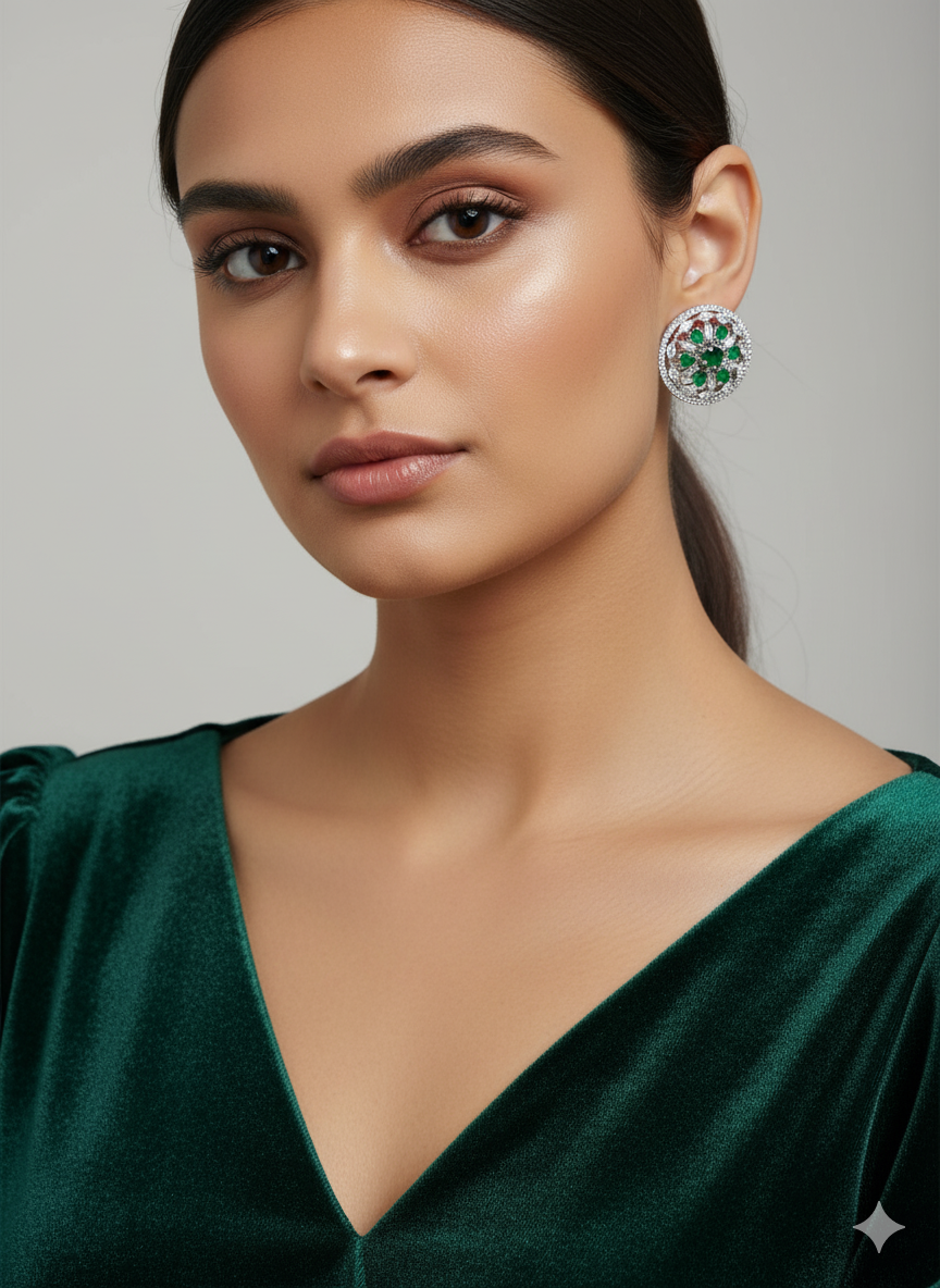 Verdant Bloom Cluster Studs