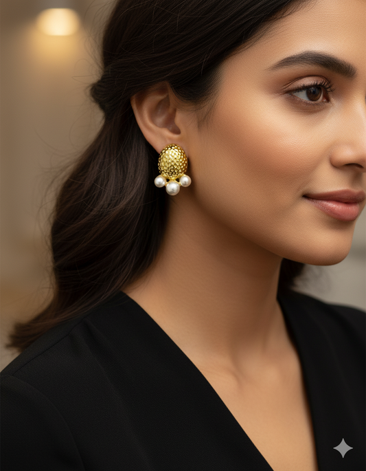 Traditional Gold-Plated Pearl Studs