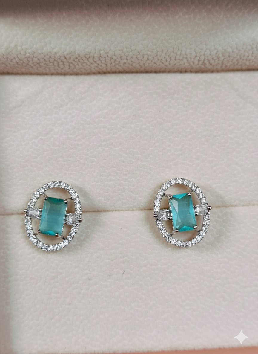 Emerald Radiance Stud Earrings