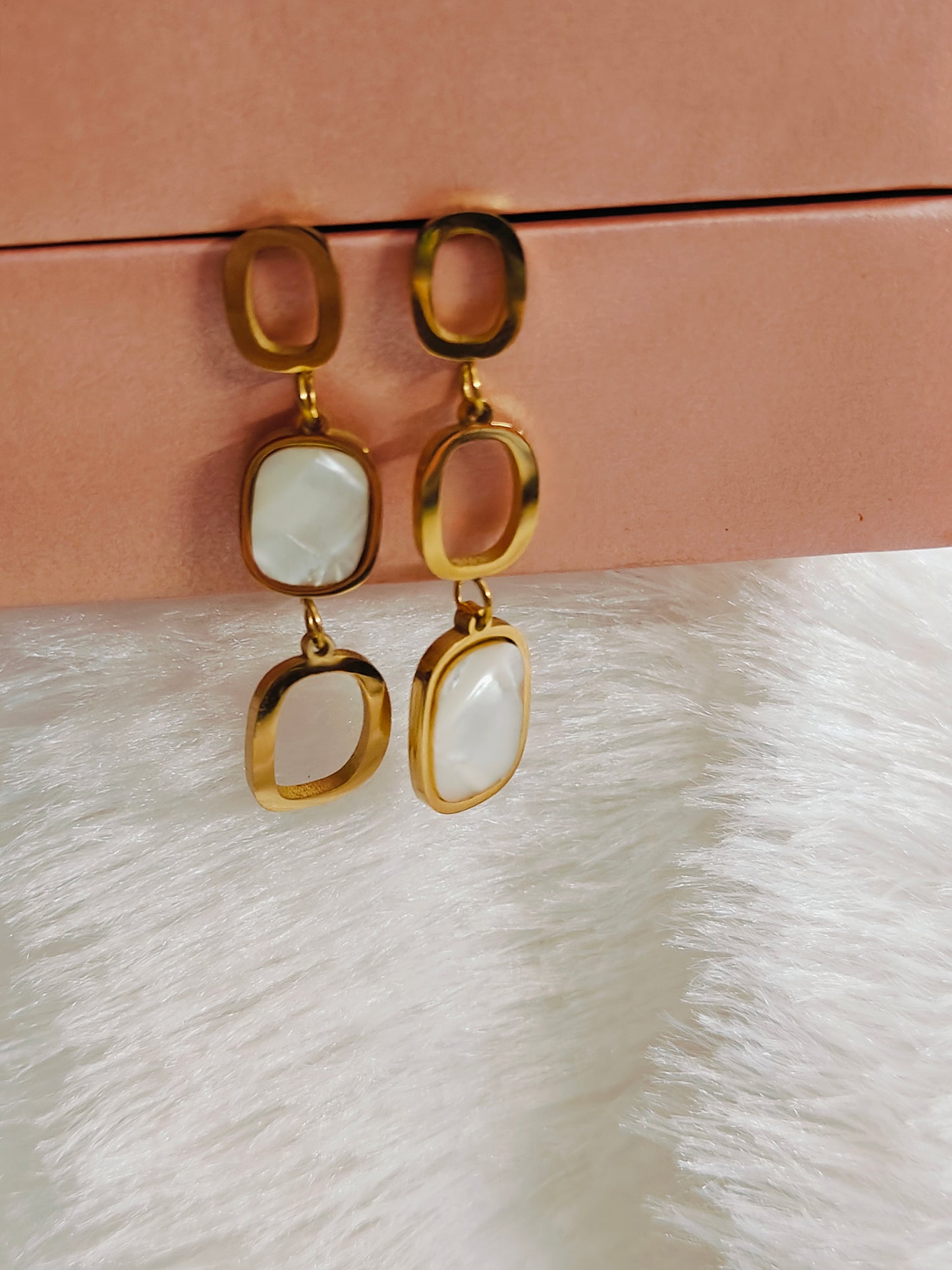 Modern Dangle Earrings with Pearl Accent