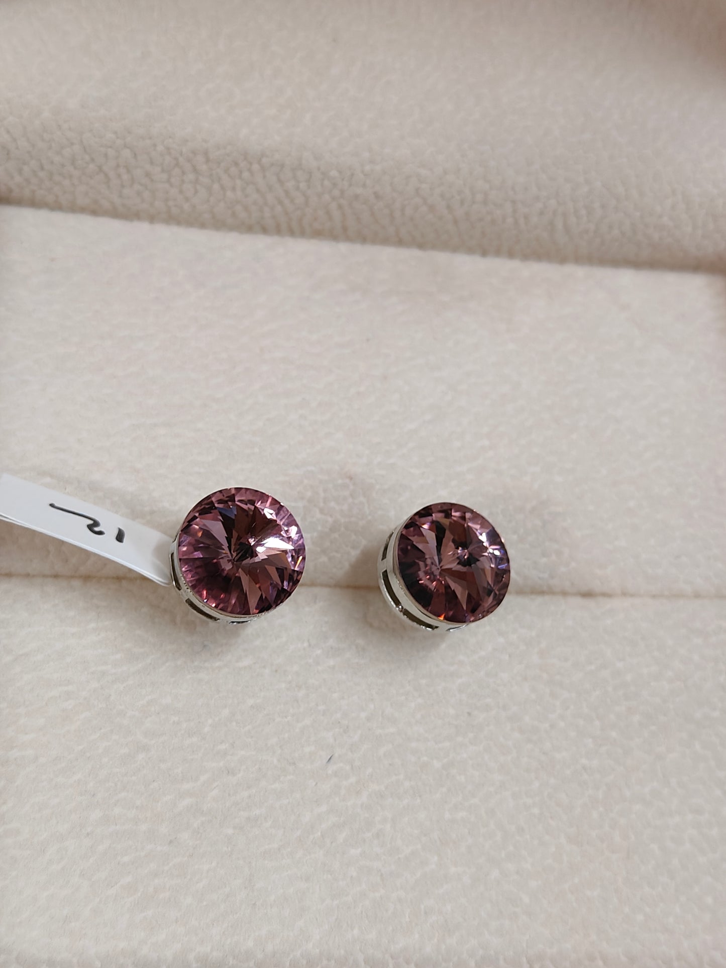 Blushing Petal - Soft Rose Pink Crystal Studs