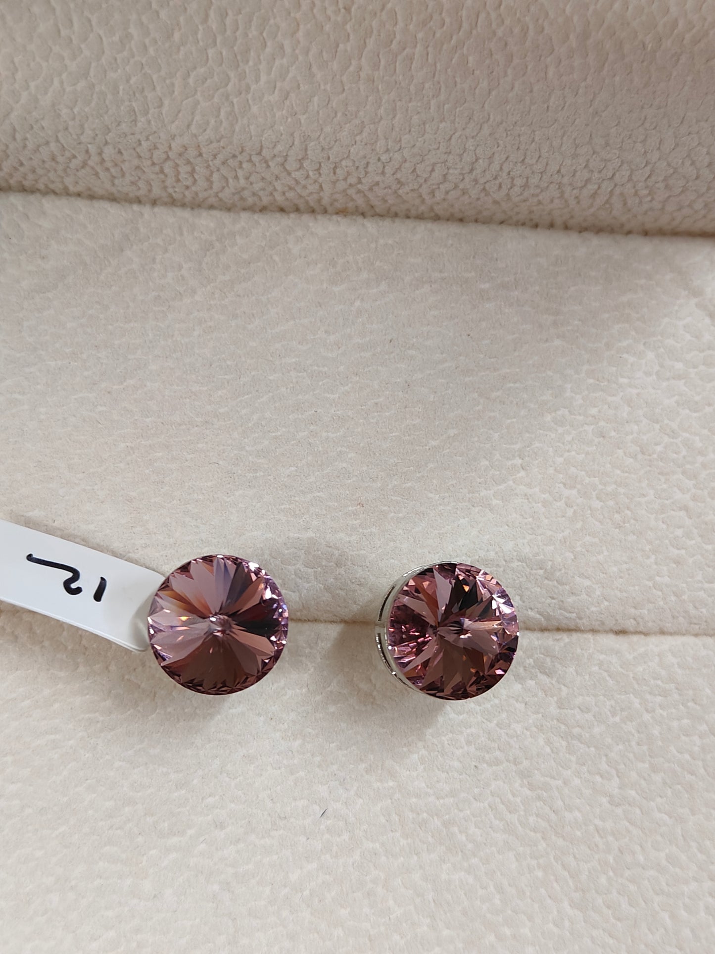Blushing Petal - Soft Rose Pink Crystal Studs