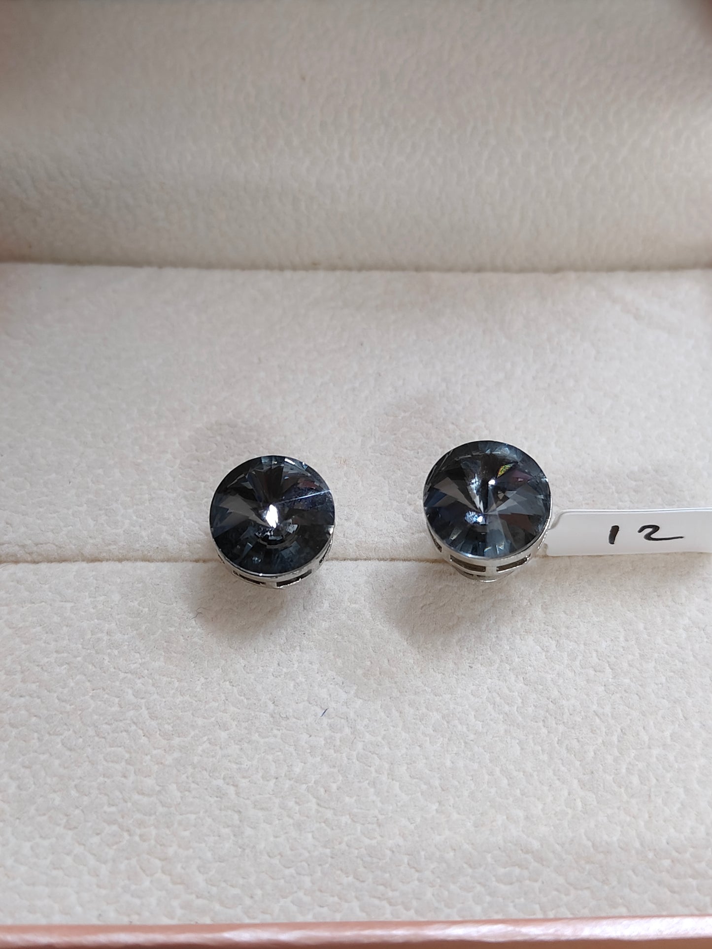 Midnight Grace - Elegant Smokey Black Crystal Studs