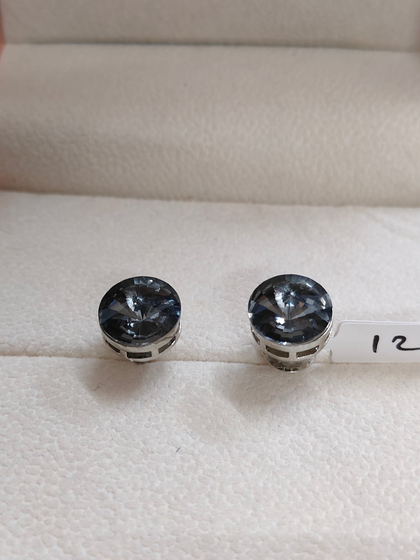 Midnight Grace - Elegant Smokey Black Crystal Studs