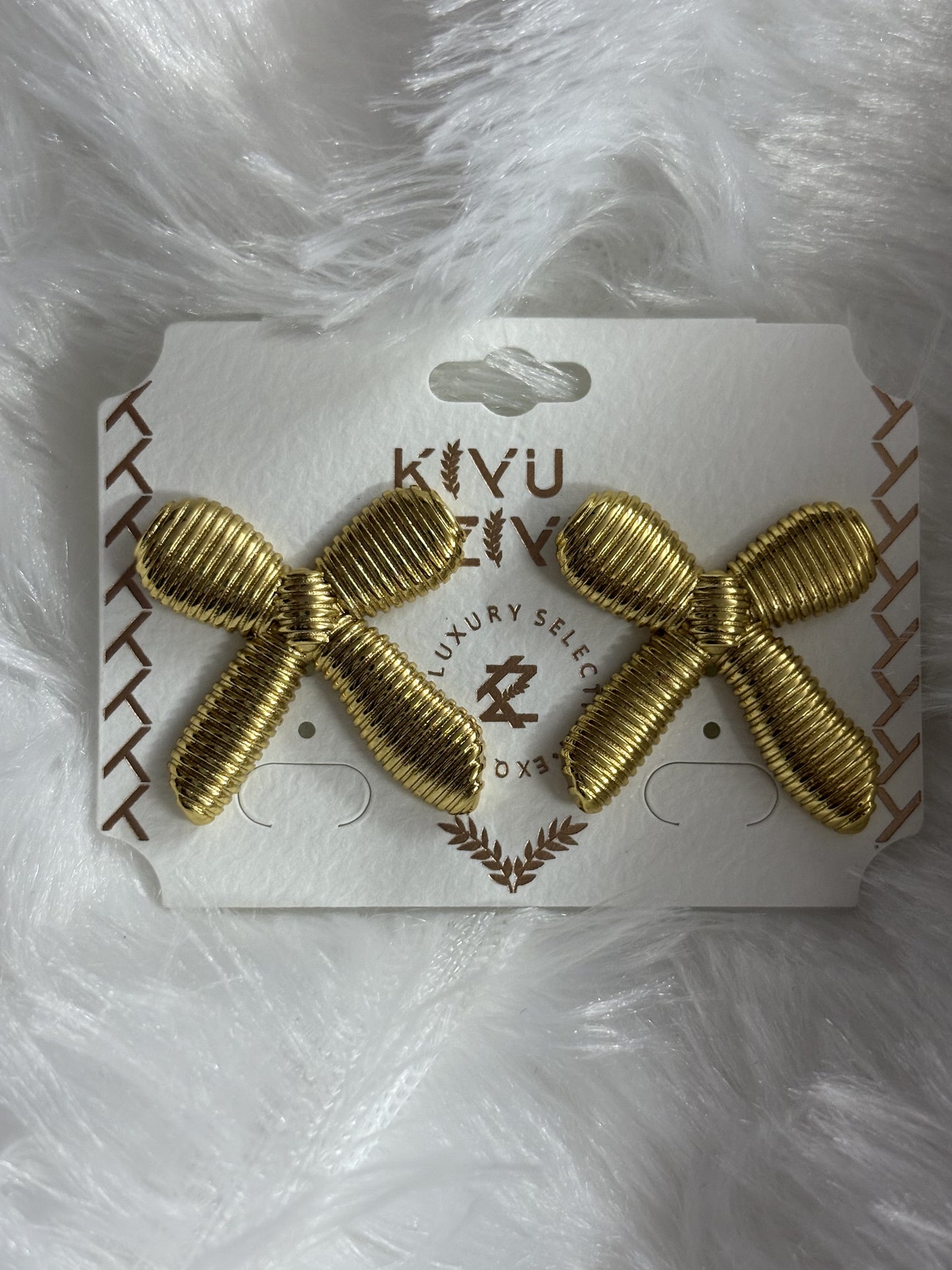 Sweet Ribbon - Textured Bow Stud Earrings