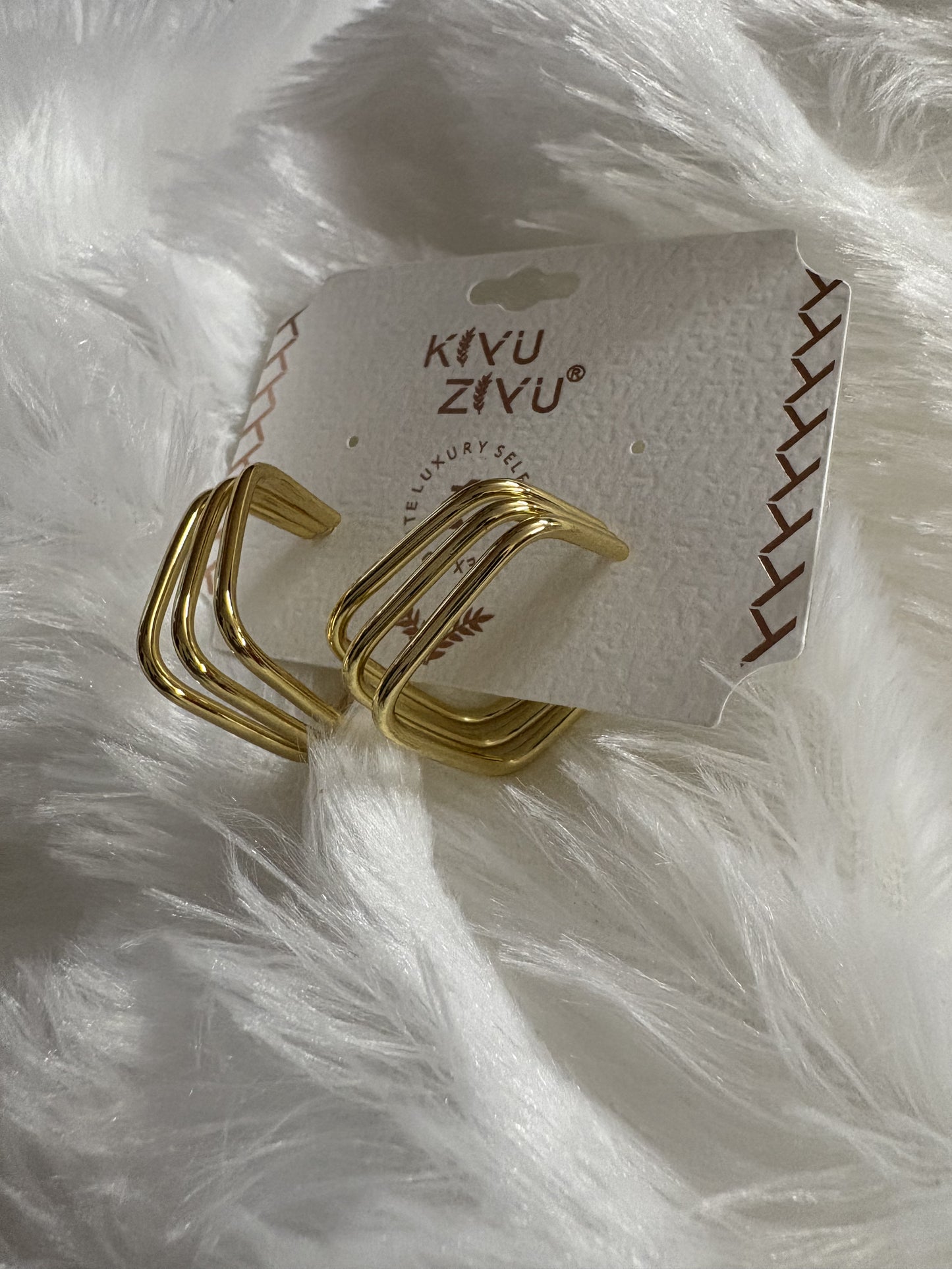 Aria - Triple Hoop Gold Earrings