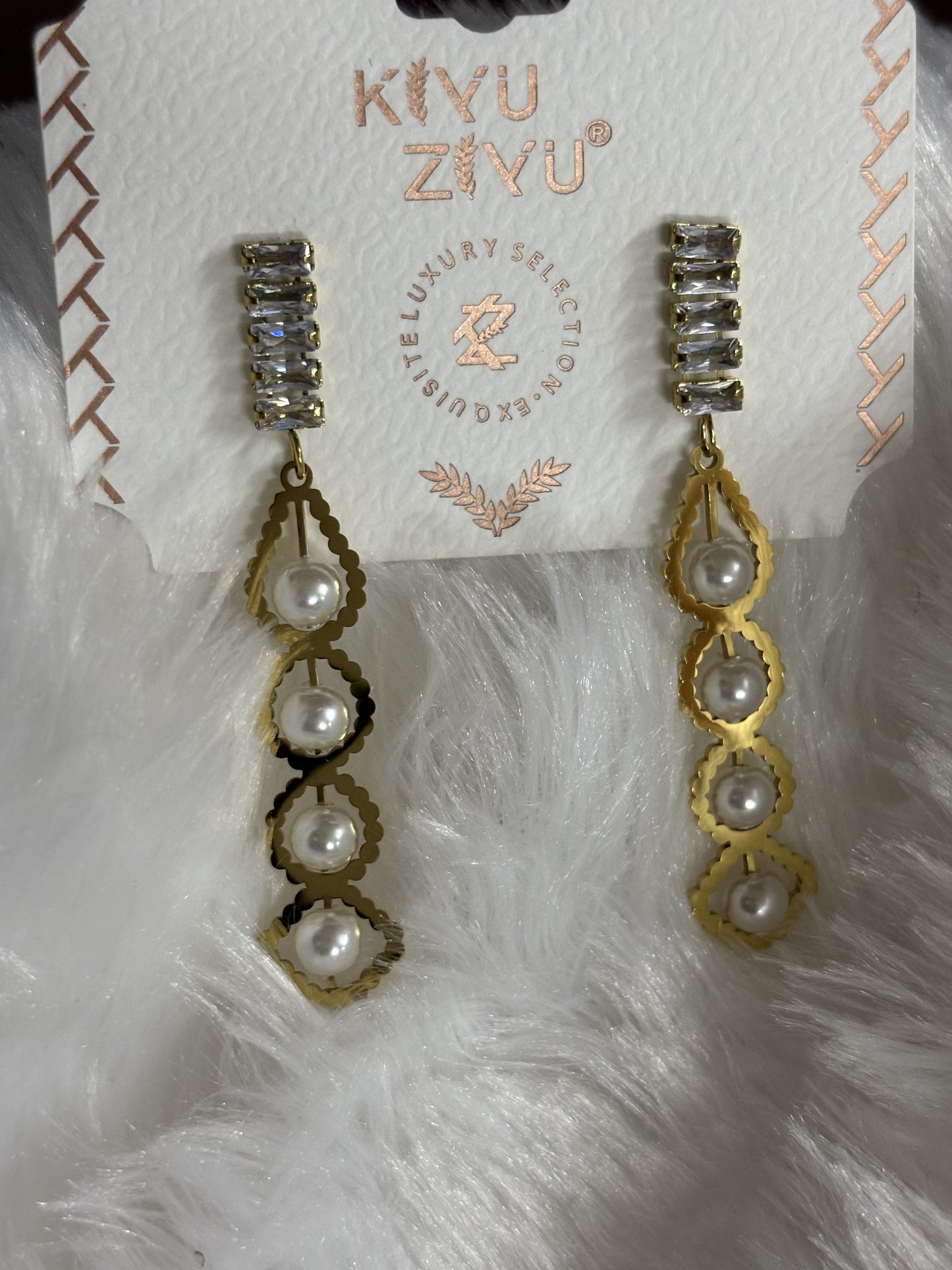 Vintage Pearl & Crystal Cascade Earrings