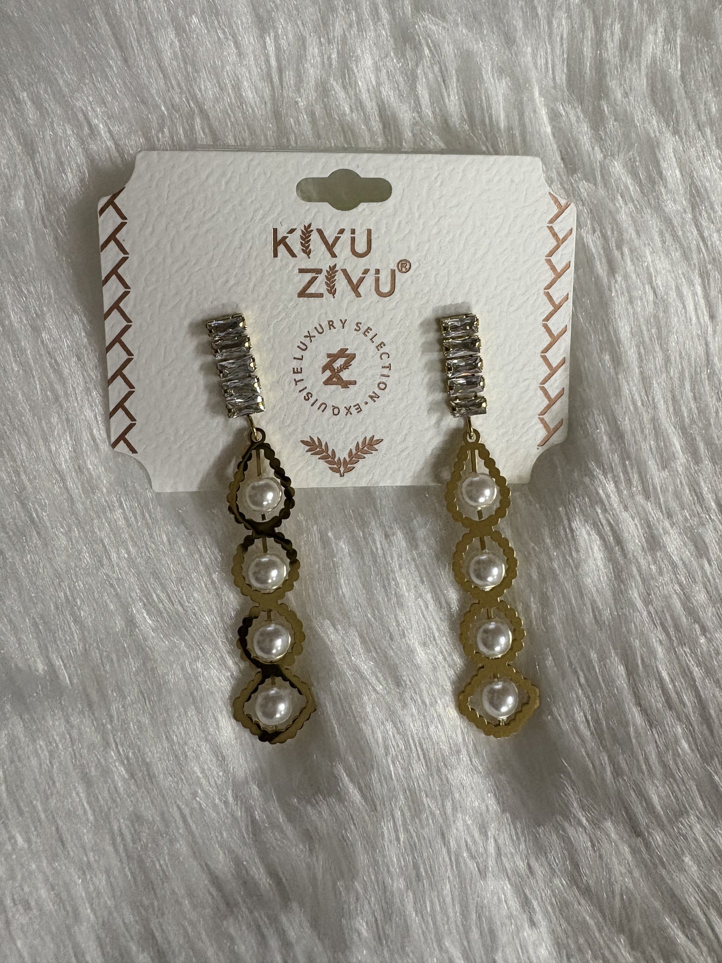 Vintage Pearl & Crystal Cascade Earrings