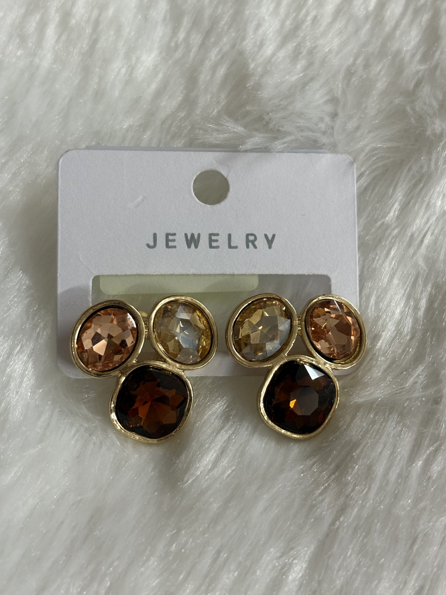 Earthy Toned Crystal Cluster Studs