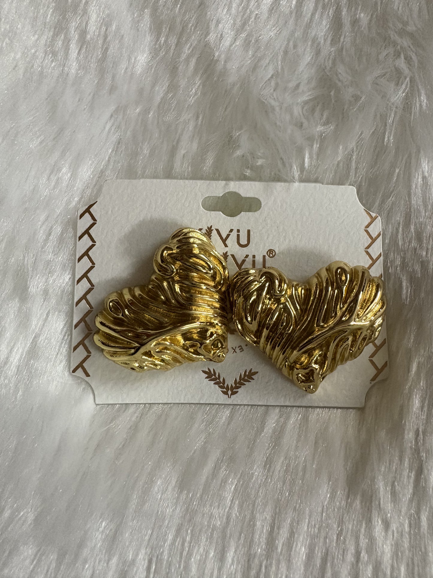 Molten Gold Heart Statement Earrings