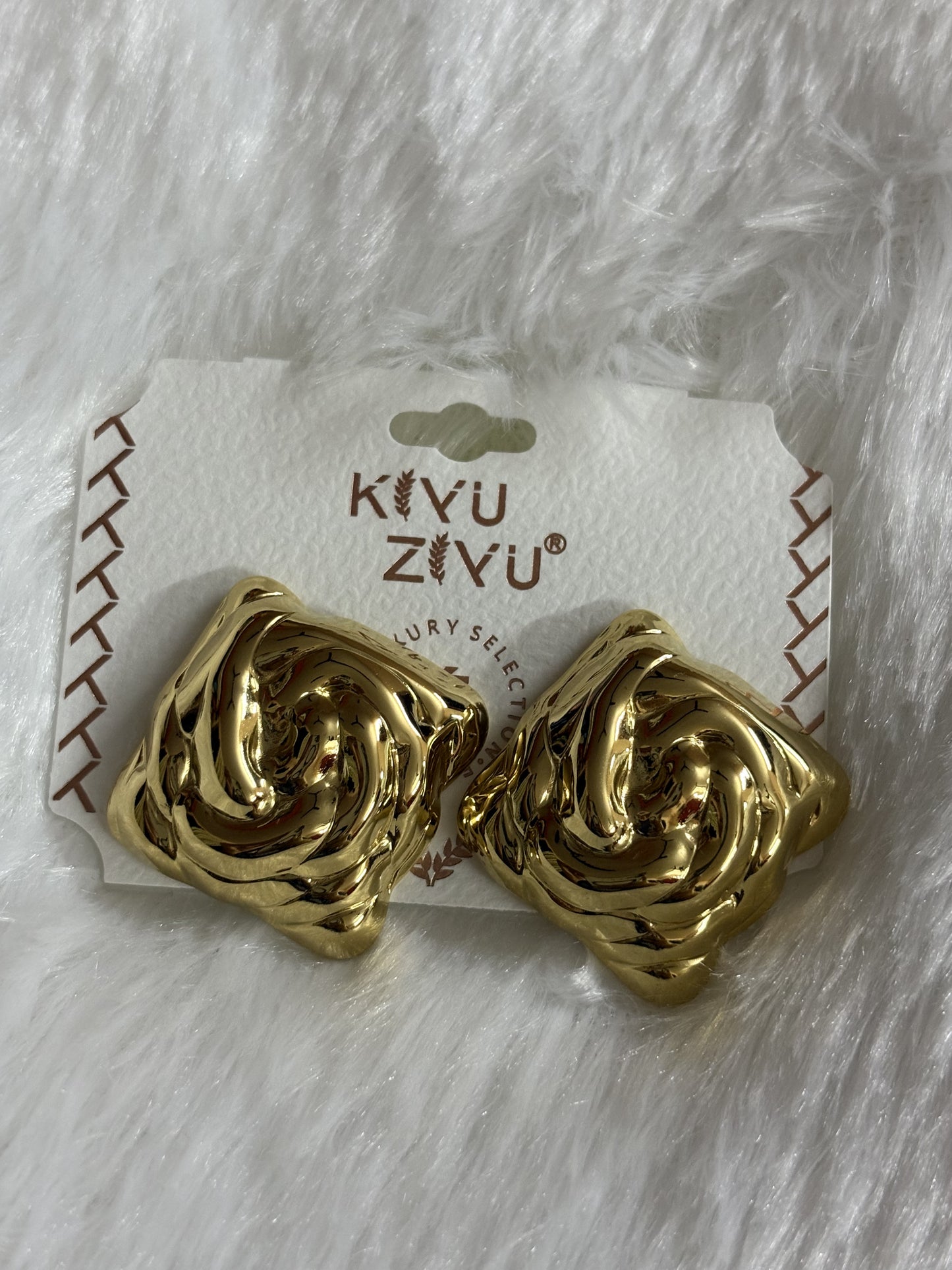 Sculptural Gold Knot Statement Earrings