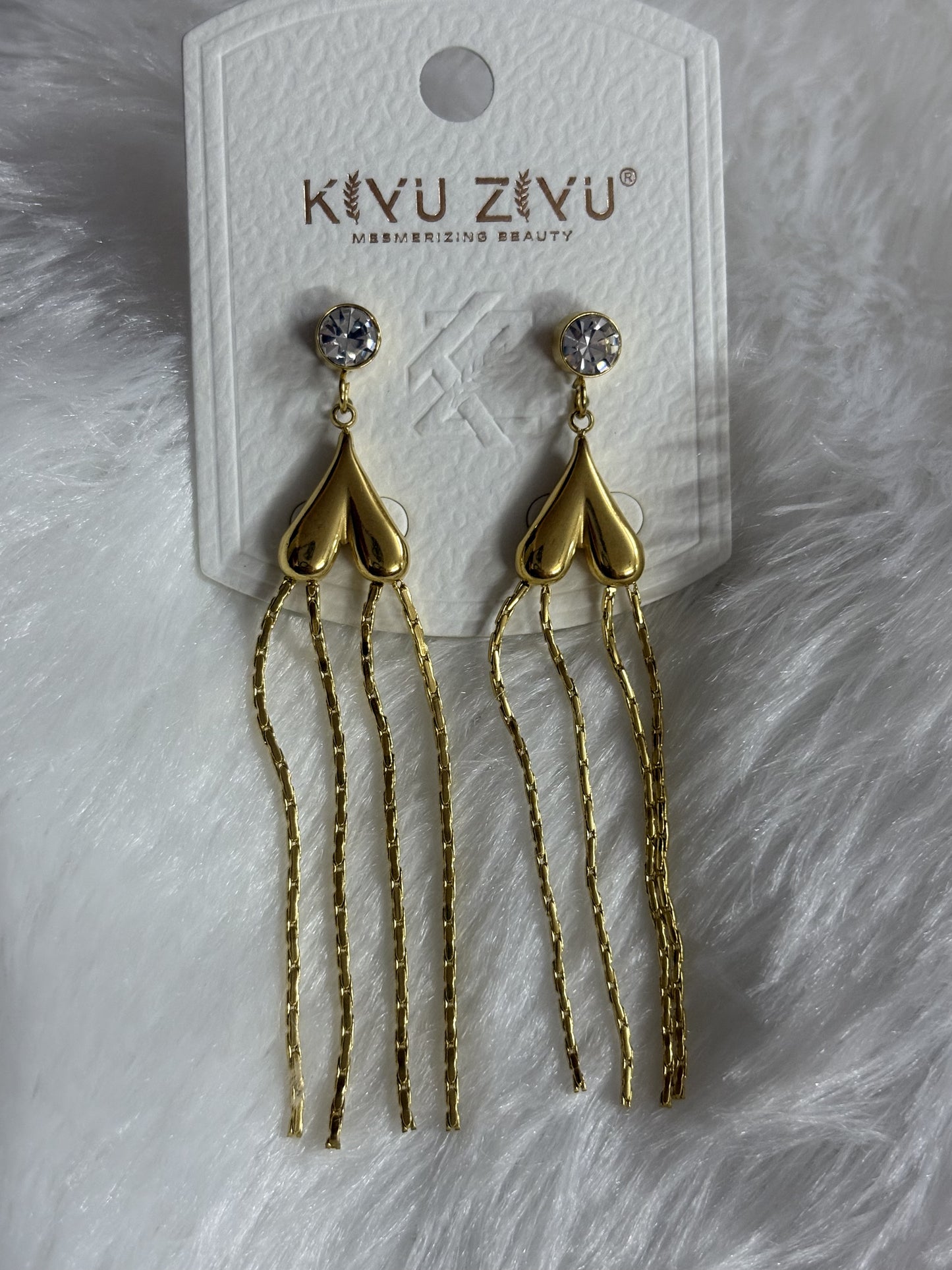 Waterfall Chain Dangle & Crystal Earrings