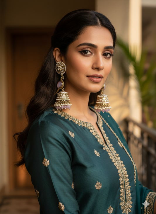 Lavanya Amethyst Jhumkas